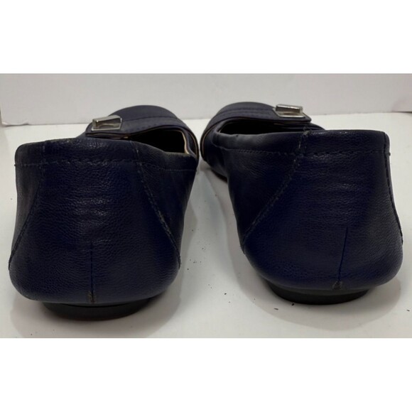 Nine West Ballet Flats Navy Blue Faux Leather Slip On Buckle Accent 9 M‎ Lyrical - Picture 5 of 10